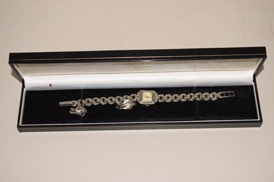 Lot 85 - A Marcasite set ladies cocktail watch and...