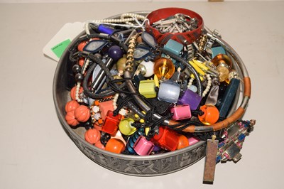 Lot 86 - Large tin of various assorted costume jewellery
