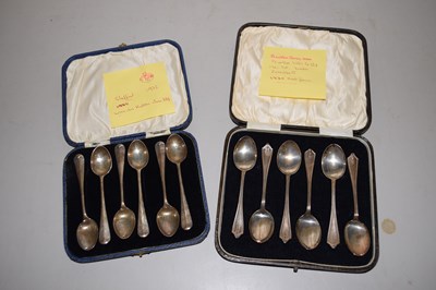 Lot 103 - Two cases of early 20th Century silver tea and...