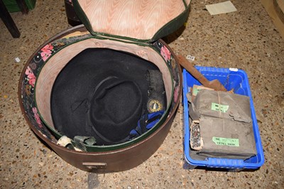 Lot 204 - Vintage hat boxes and a bottle of various wire...