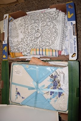 Lot 205 - Two boxes of various table linen, place mats etc