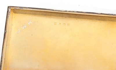 Lot 92 - George V silver cigarette case of rectangular...