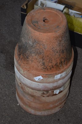 Lot 408 - Six terracotta plant pots