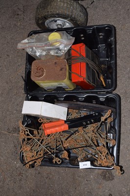 Lot 416 - Two boxes of garage clearance items to include...