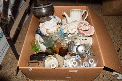 Lot 215 - One box of various house clearance ceramics,...