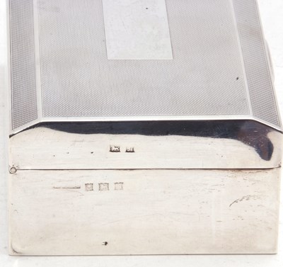 Lot 95 - George VI silver table cigarette casket,...