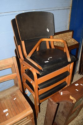 Lot 245 - Four retro stacking chairs, one (a/f)
