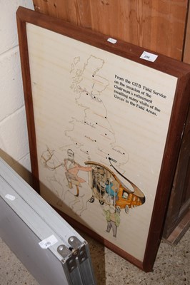 Lot 256 - A framed map from CITB Field Service on the...