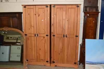 Lot 262 - A pair of modern pine wardrobes