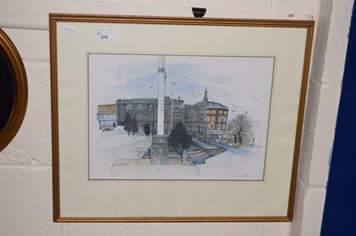 Lot 275 - Framed study of Norwich Market and Guildhall