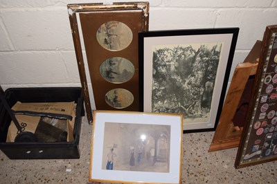 Lot 278 - A tryptych of small watercolours 19th Century...