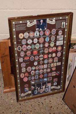 Lot 279 - A framed poster of Samuel Whitbread, beer lables