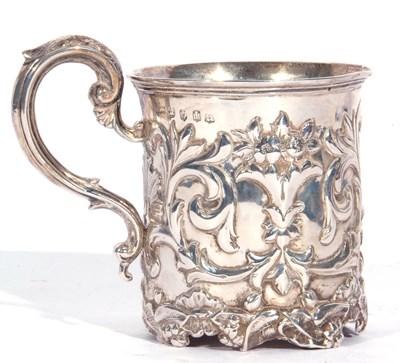 Lot 101 - Scottish silver mug of cylindrical form,...