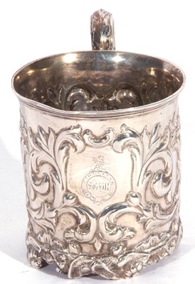 Lot 101 - Scottish silver mug of cylindrical form,...