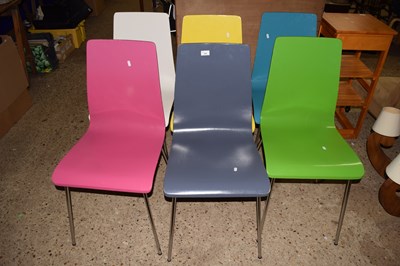 Lot 282 - A set of six modern multi-coloured metal...