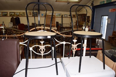 Lot 292 - A pair of metal framed cafe chairs
