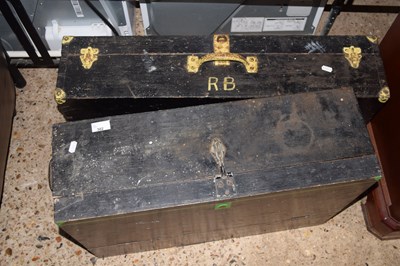 Lot 302 - Two vintage wooden tool chests and contents