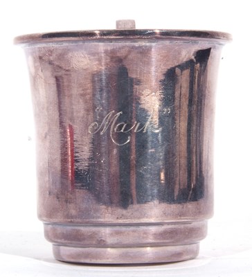 Lot 105 - Elizabeth II silver mug of plain polished...