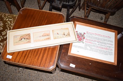 Lot 322 - A tryptych of small watercolour studies of...