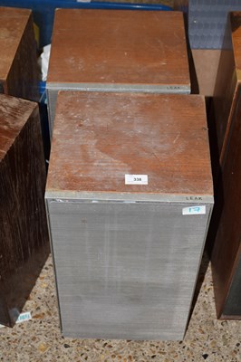 Lot 338 - A pair of vintage Leak speakers with metal grills