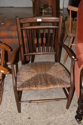 Lot 365 - A rush seated side chair