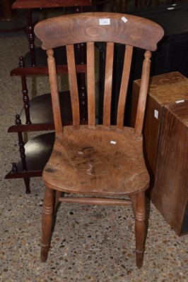 Lot 349 - A Victorian elm seated kitchen chair