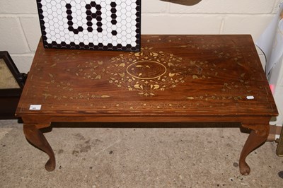Lot 383 - An Indian hardwood and brass inlaid coffee table
