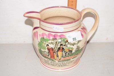 Lot 55 - Sunderland lustre jug decorated with sailors...