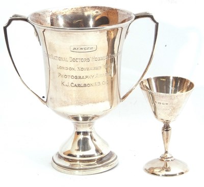 Lot 120 - Mixed Lot: silver twin handled trophy with...