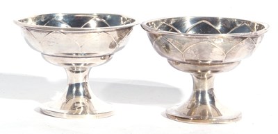 Lot 122 - Pair of George V silver pedestal dishes, the...