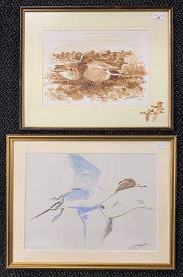 Lot 28 - Simon Trinder (b.1958), 'Wigeon' sepia...