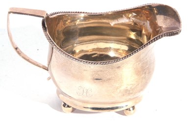 Lot 130 - George III silver cream jug of plain form with...