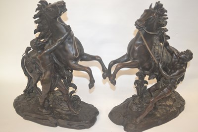 Lot 242 - Two large bronzed figures of Marley horses and...