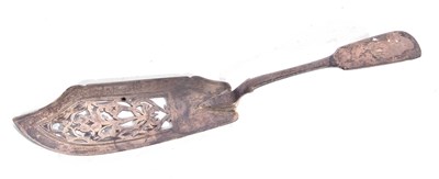 Lot 137 - Victorian Fiddle pattern silver fish slice of...