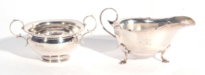Lot 138 - Mixed Lot: George V silver sauce boat with...