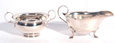 Lot 138 - Mixed Lot: George V silver sauce boat with...