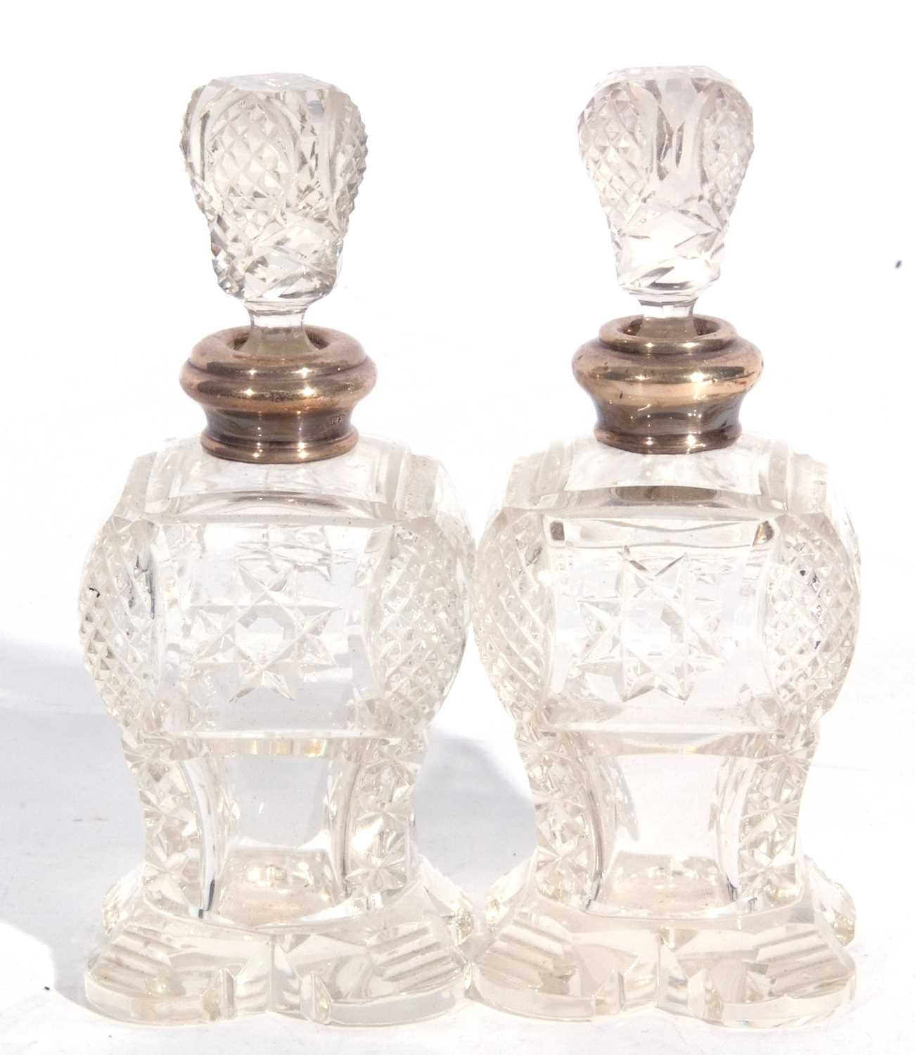 Lot 139 - Pair of George V glass scent bottles and...