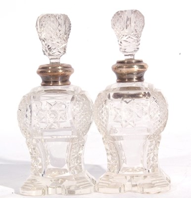 Lot 139 - Pair of George V glass scent bottles and...