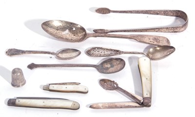 Lot 141 - Mixed Lot: Victorian silver Fiddle pattern...
