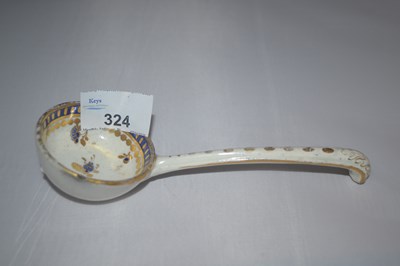Lot 324 - A rare 18th Century Caughley porcelain ladle...