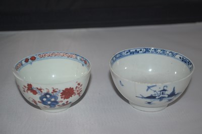Lot 327 - Two Lowestoft porcelain tea bowls including a...