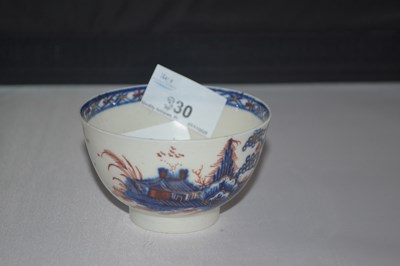 Lot 330 - A Liverpool porcelain tea bowl, the blue...