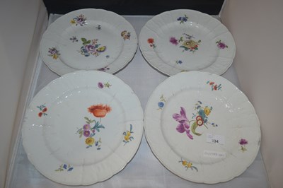 Lot 334 - 4 Meissen Plates Dot Period