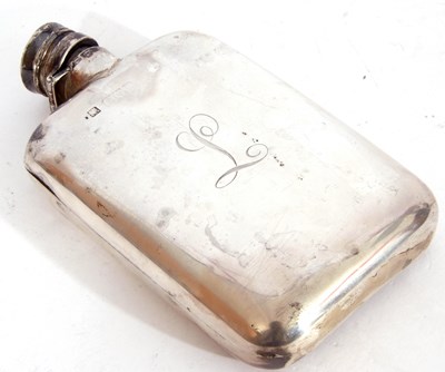Lot 143 - Early 20th century silver hip flask, circa...