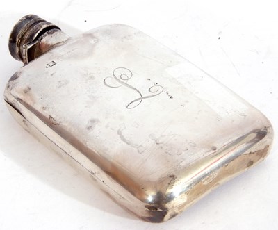 Lot 143 - Early 20th century silver hip flask, circa...