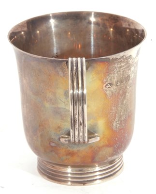 Lot 144 - Hallmarked silver small mug, baluster form...