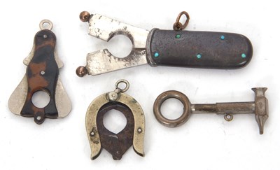 Lot 108 - Mixed Lot: Four vintage novelty cigar cutters...