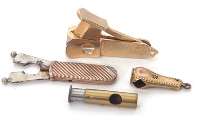 Lot 112 - Group of four vintage plated cigar cutters to...