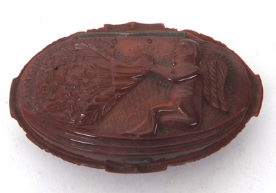 Lot 125 - A Victorian Coquilla nut snuff box, the lid...