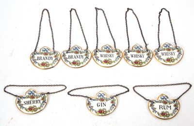 Lot 129 - Eight Coalport bone china porcelain decanter...